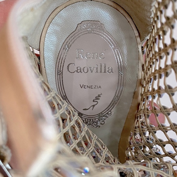 *SOLD* Rene Caovilla Galaxia Satin Crystal Sandals - Picture 7 of 17